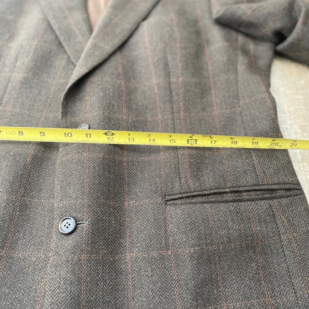 Vintage Brooks Brothers Wool Plaid Jacket Sport Coat Blazer Mens 43L Old Money
